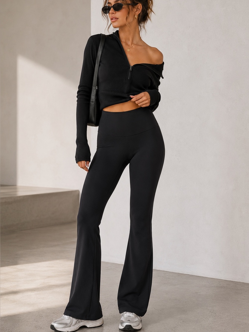 Black High Rise Bootcut Leggings XXL